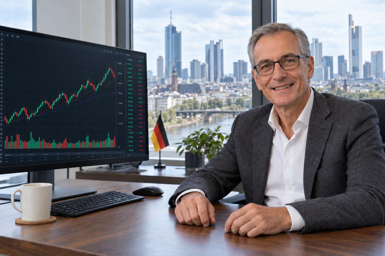 Testnutzer Thomas K. an seinem Arbeitsplatz